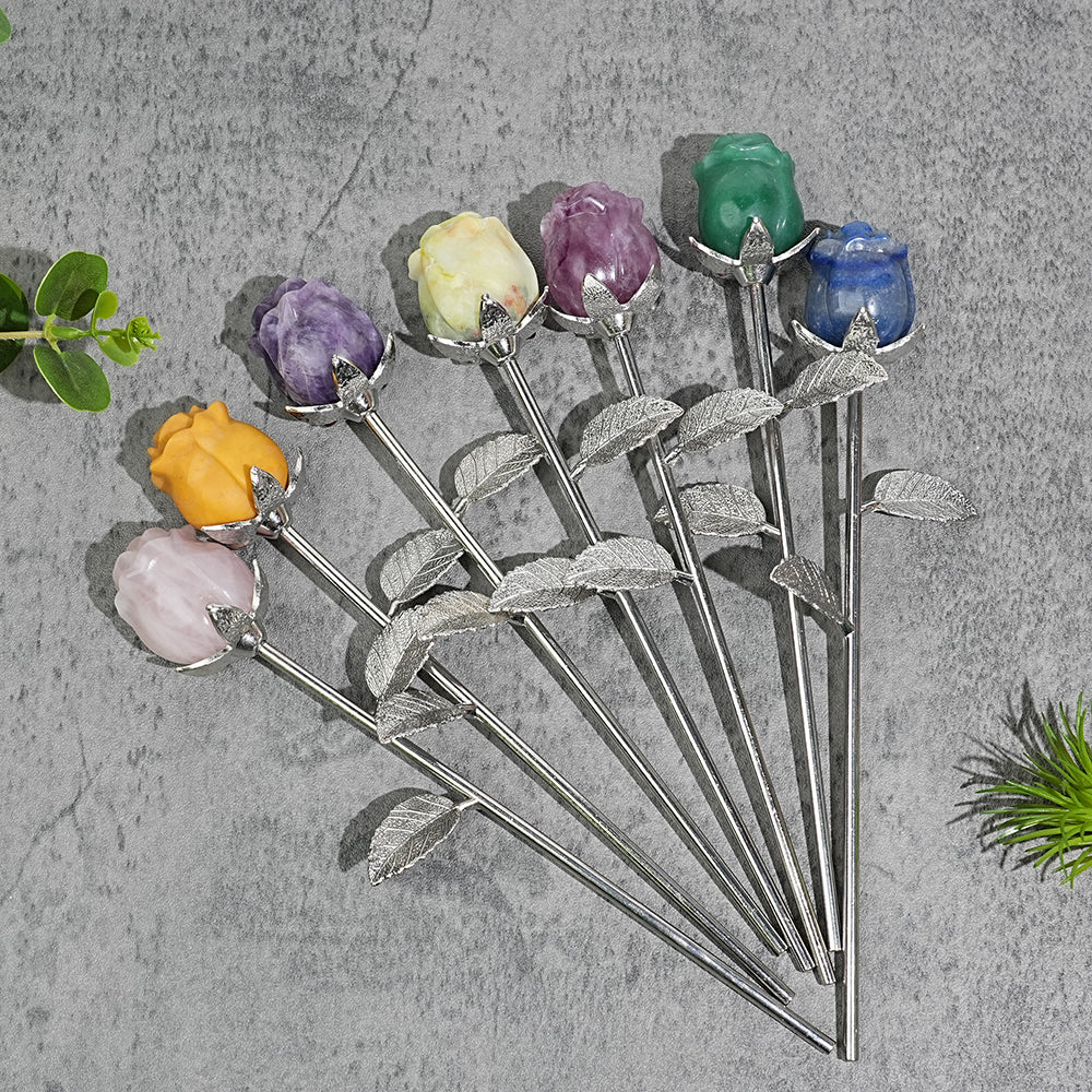 Natural Crystal Exquisite Handheld Rose Flower