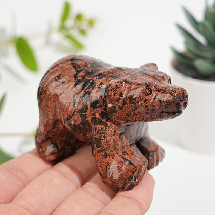 Natural Crystal Carving Picture Jasper Bear