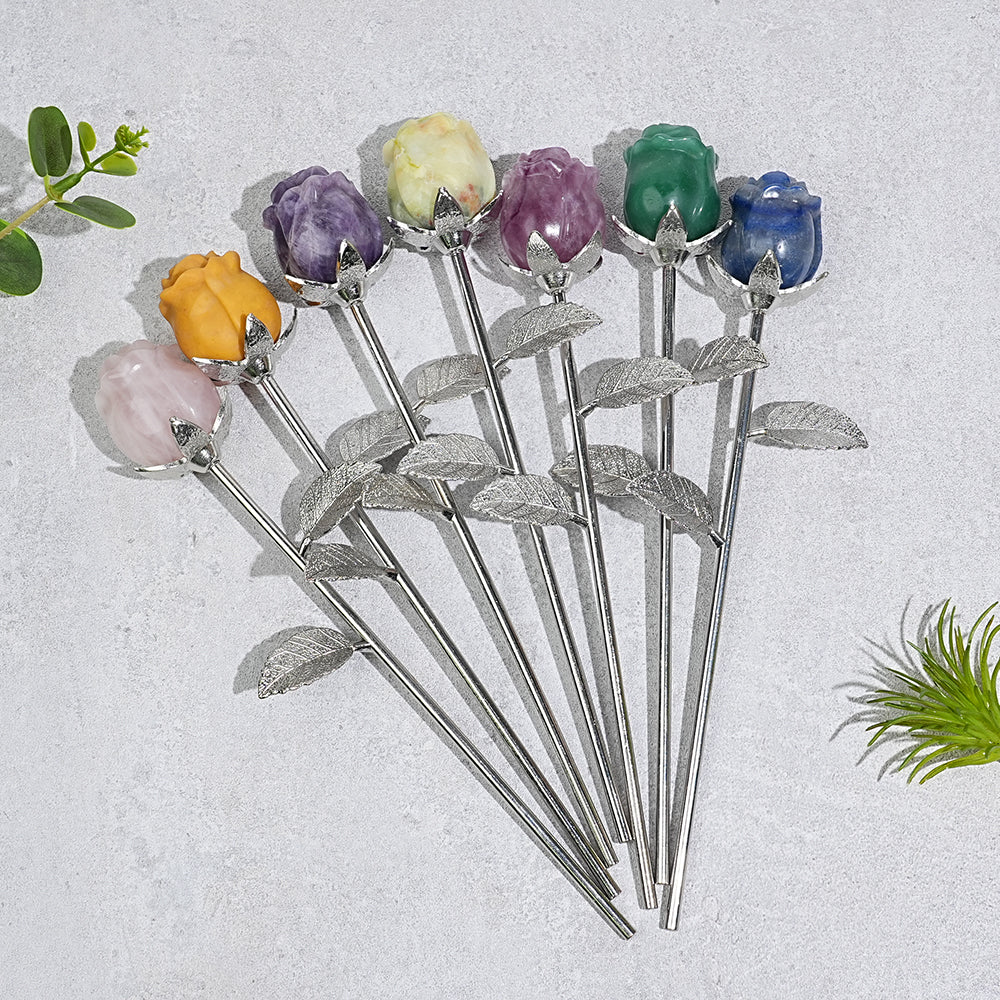 Natural Crystal Exquisite Handheld Rose Flower