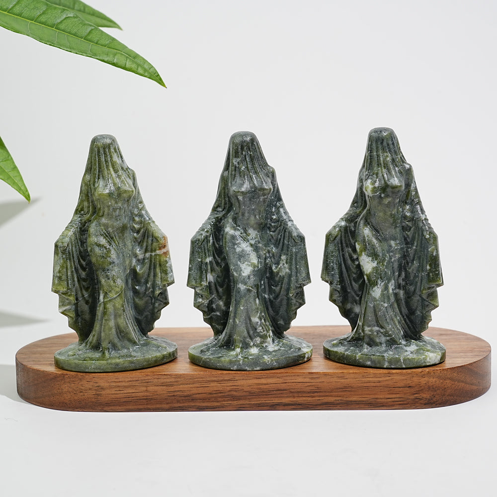 Natural Crystal Mysterious Veiled Spirit Woman Carving