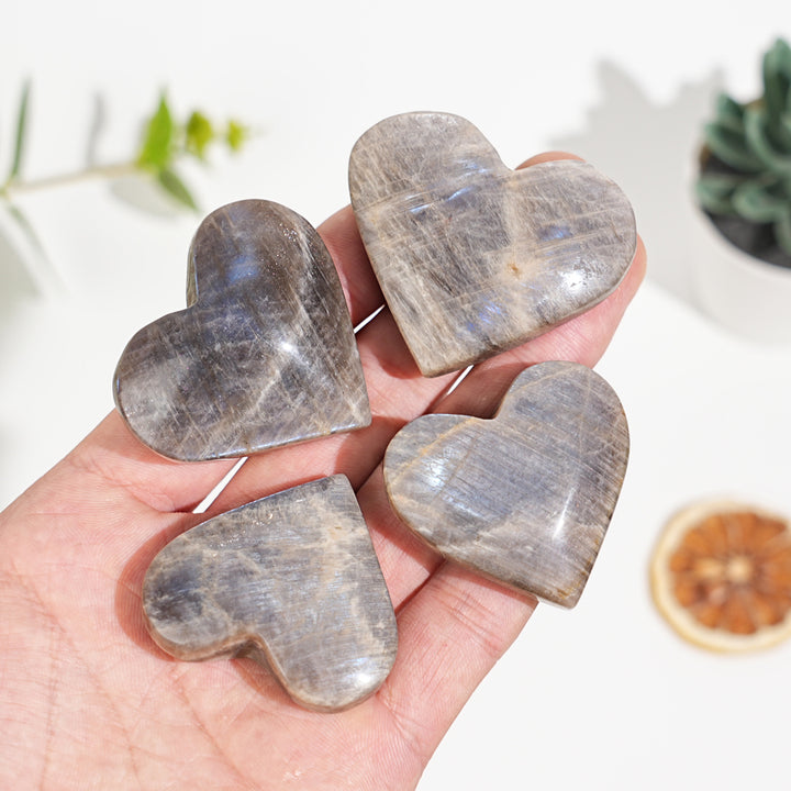 Natural Moonstone Heart Palm