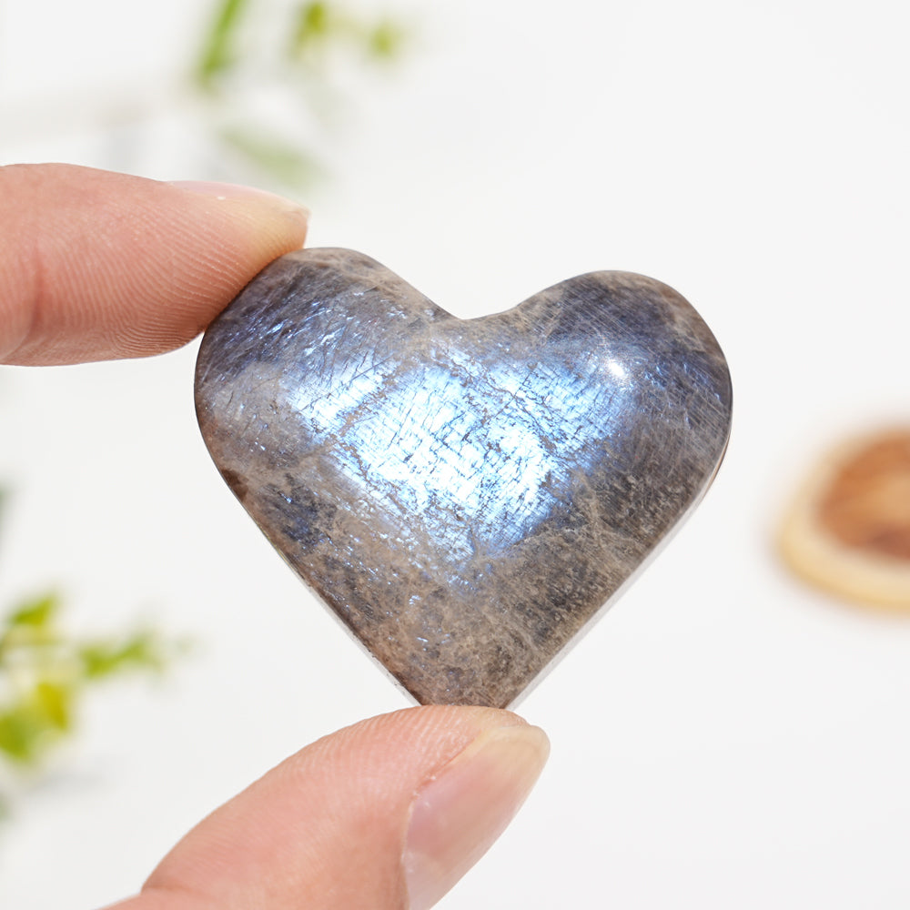 Natural Moonstone Heart Palm
