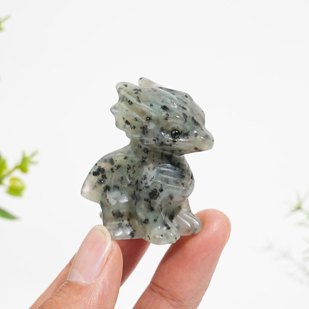 Natural Crystal Cute Baby Dragon Carving
