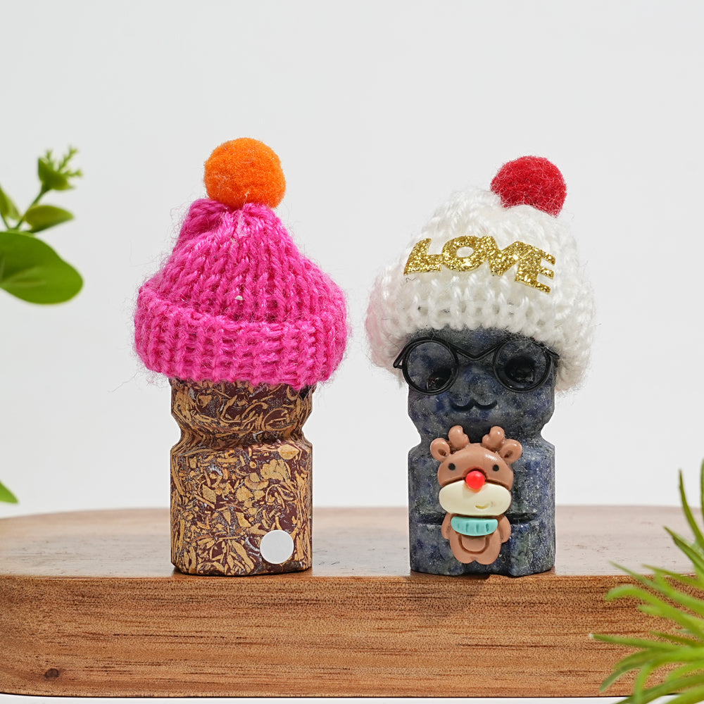 A Slightly Imperfect Natural Crystal Cute Groot With Hat