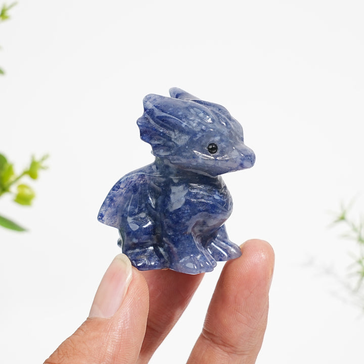 Natural Crystal Cute Baby Dragon Carving