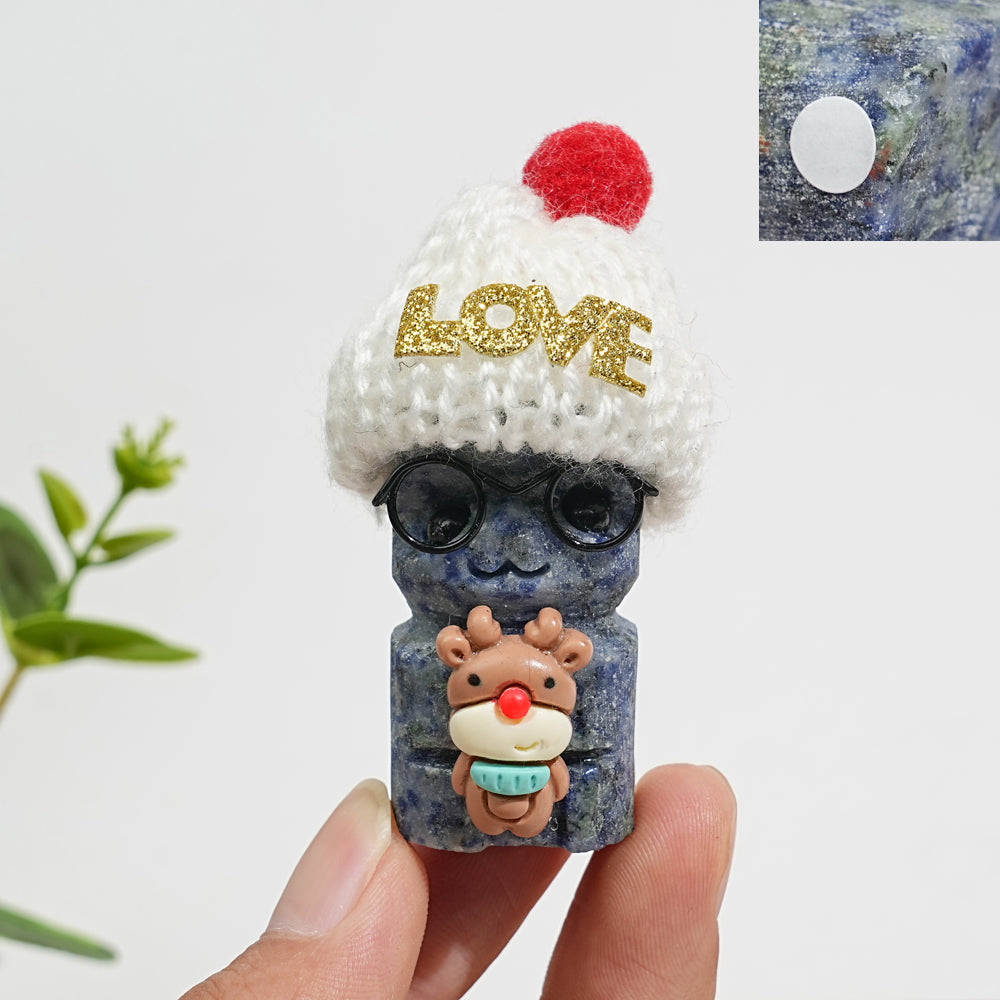 A Slightly Imperfect Natural Crystal Cute Groot With Hat