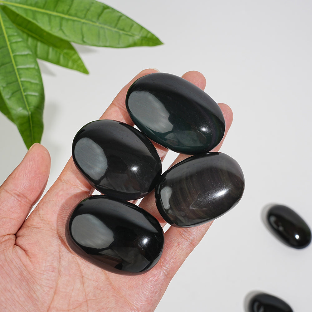 Natural Crystal Rainbow Obsidian Palmstone