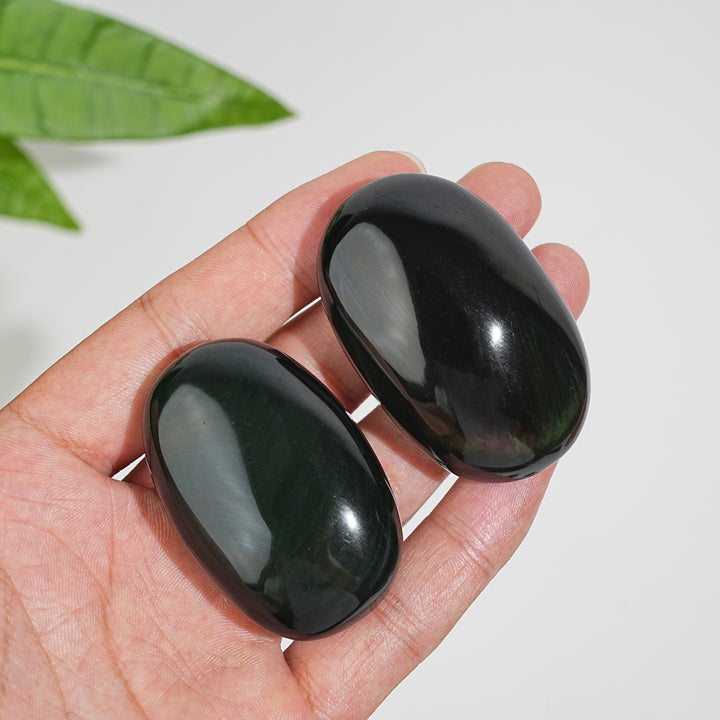 Natural Crystal Rainbow Obsidian Palmstone