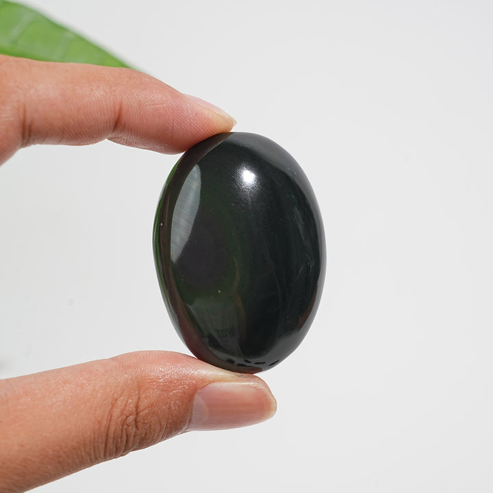 Natural Crystal Rainbow Obsidian Palmstone