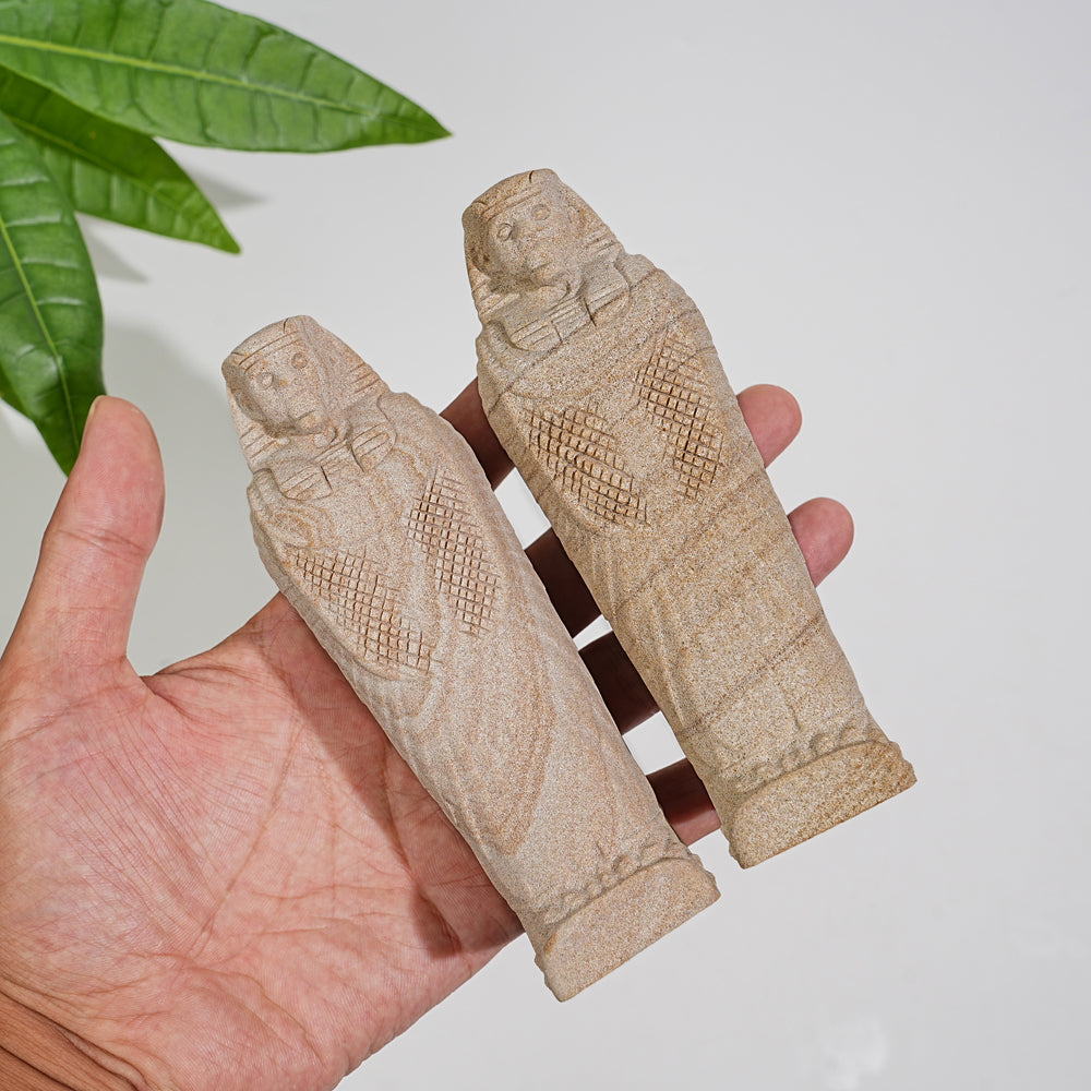 Natural Sand Stone Mummy Carving