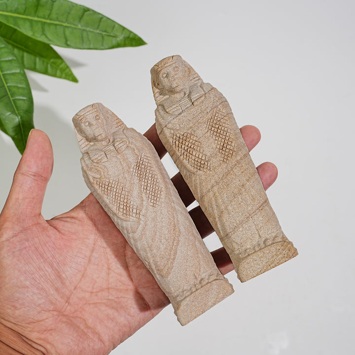 Natural Sand Stone Mummy Carving