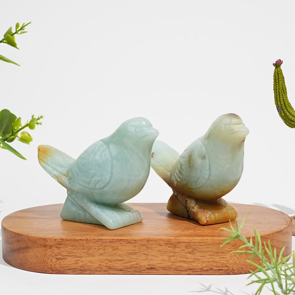 Natural Crystal Charming Blue Quartzite Bird Carving