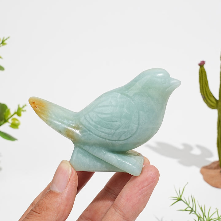 Natural Crystal Charming Blue Quartzite Bird Carving