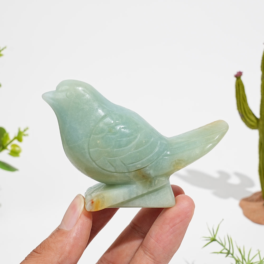 Natural Crystal Charming Blue Quartzite Bird Carving