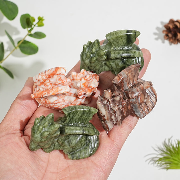 Natural Crystal Carving Cute Sleeping Dragon