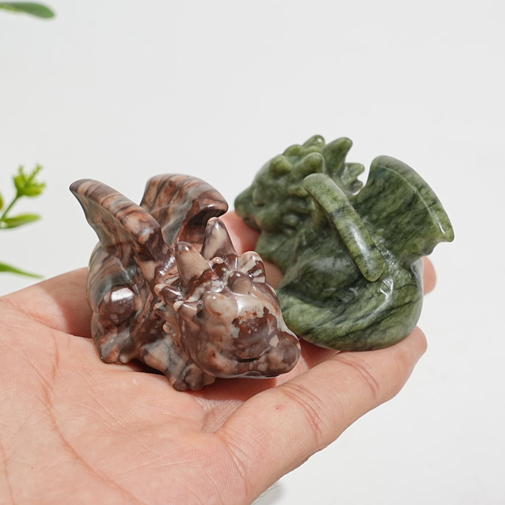 Natural Crystal Carving Cute Sleeping Dragon