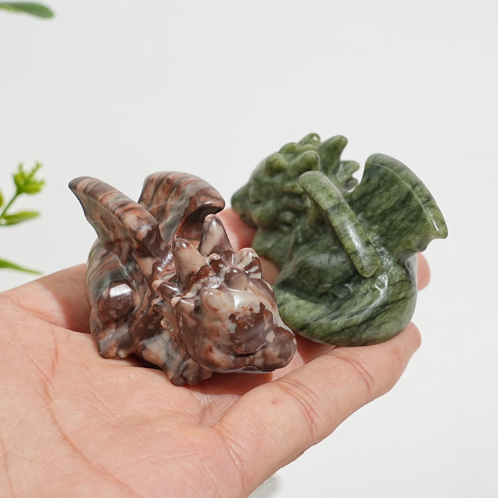 Natural Crystal Carving Cute Sleeping Dragon