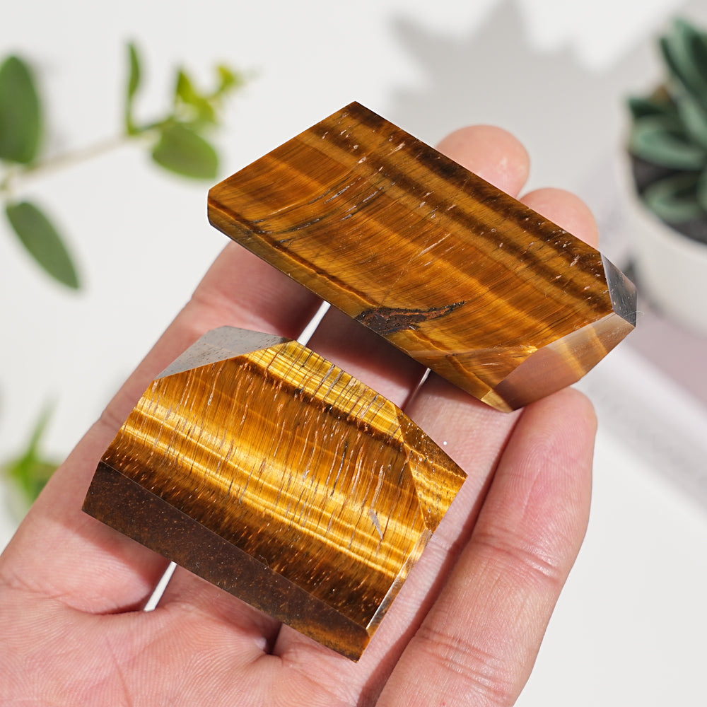 Natural Crystal Blue and Yellow Tiger's Eye Freeform