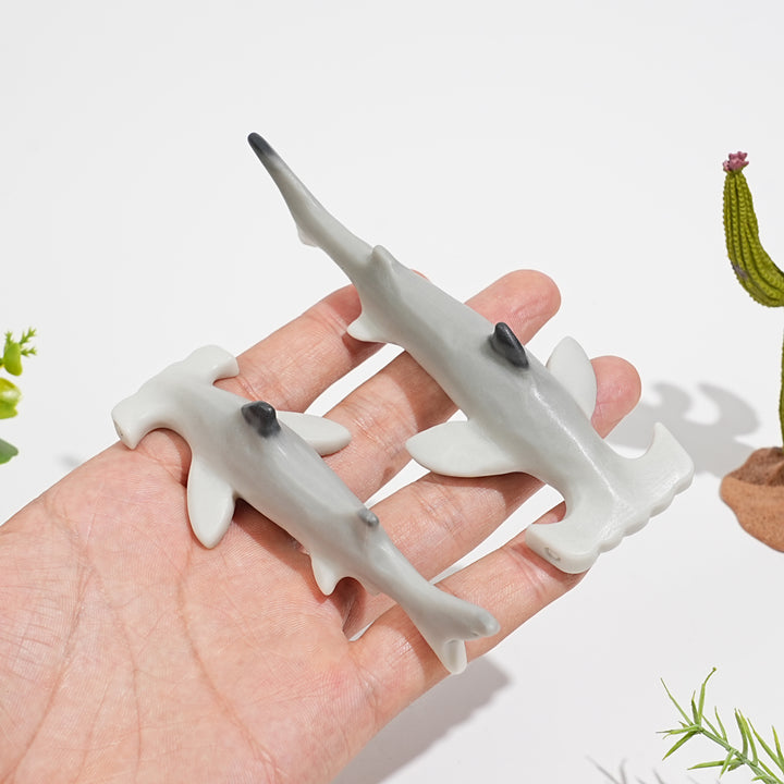 Natural Crystal Taiji Stone Hammerhead Shark Carving