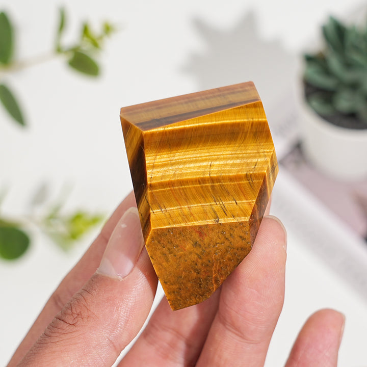 Natural Crystal Blue and Yellow Tiger's Eye Freeform