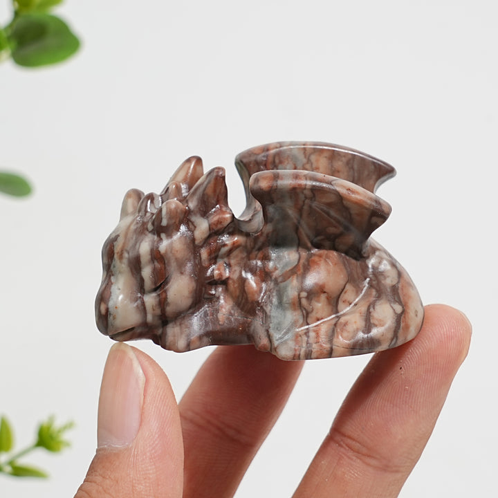 Natural Crystal Carving Cute Sleeping Dragon