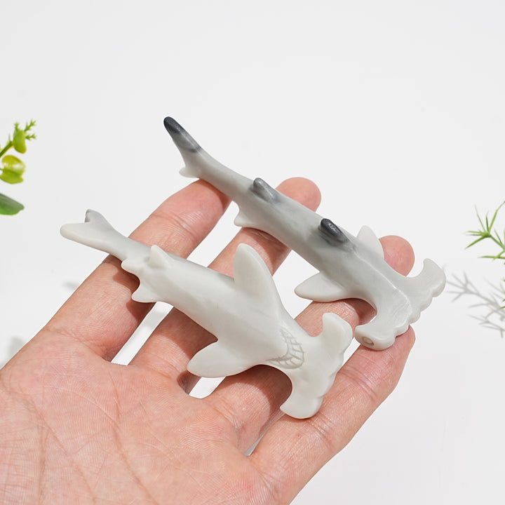 Natural Crystal Taiji Stone Hammerhead Shark Carving