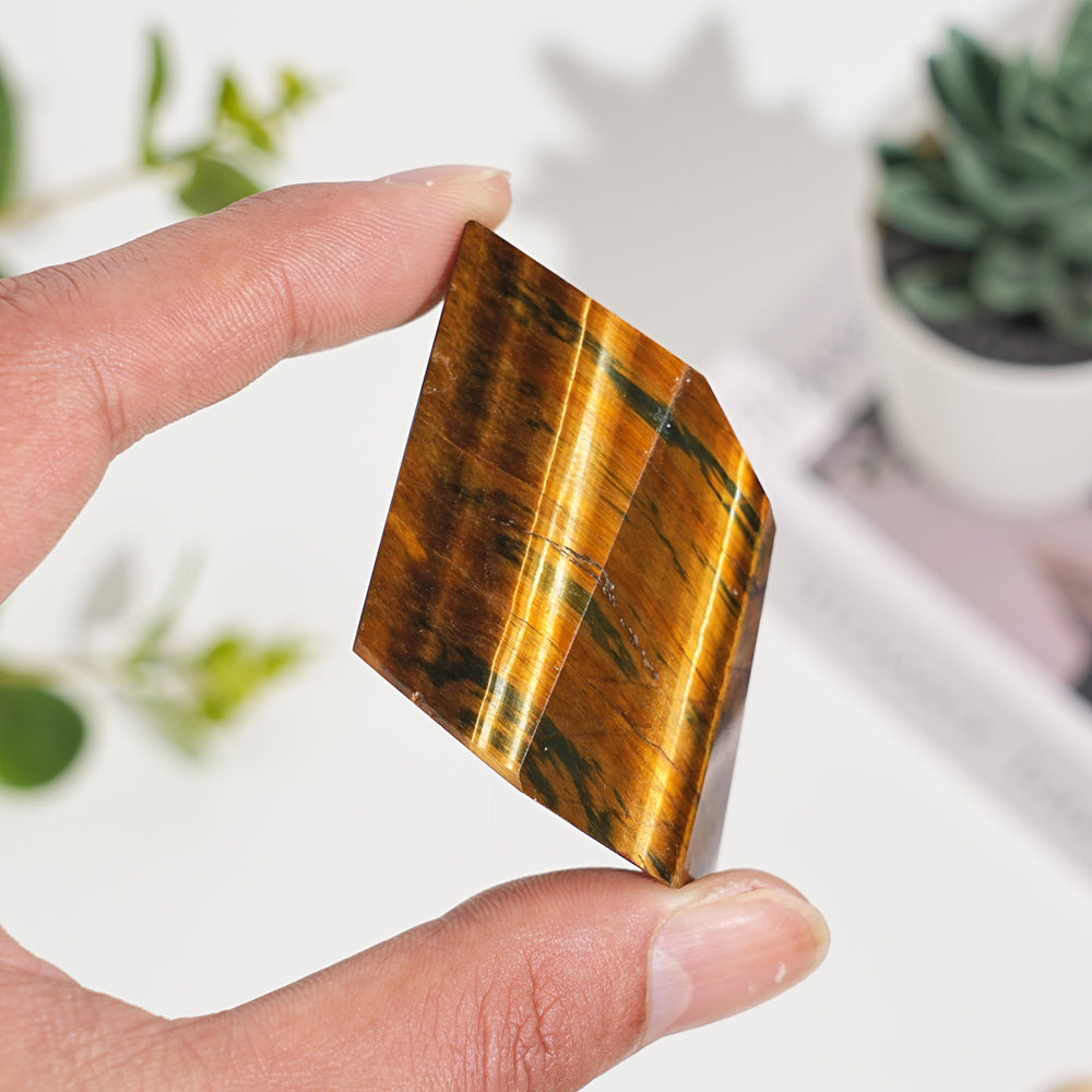 Natural Crystal Blue and Yellow Tiger's Eye Freeform