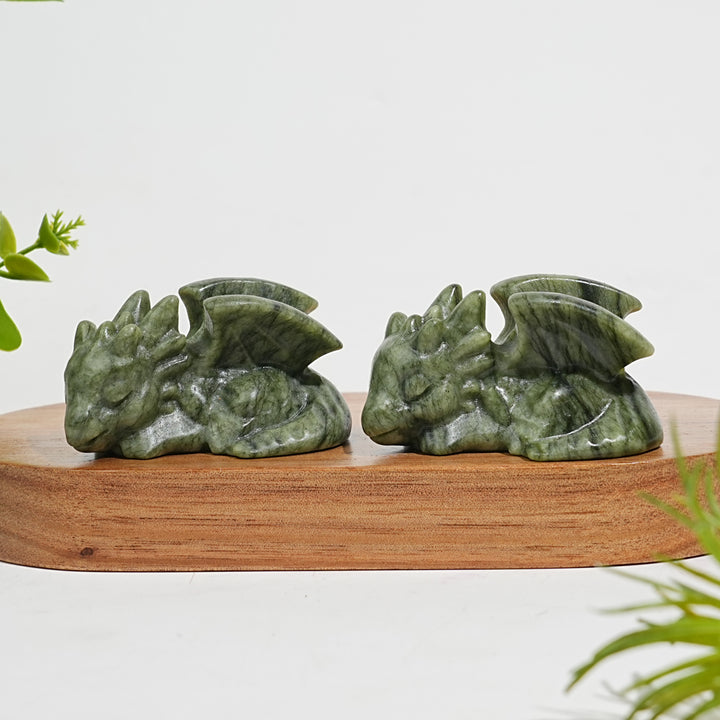 Natural Crystal Carving Cute Sleeping Dragon