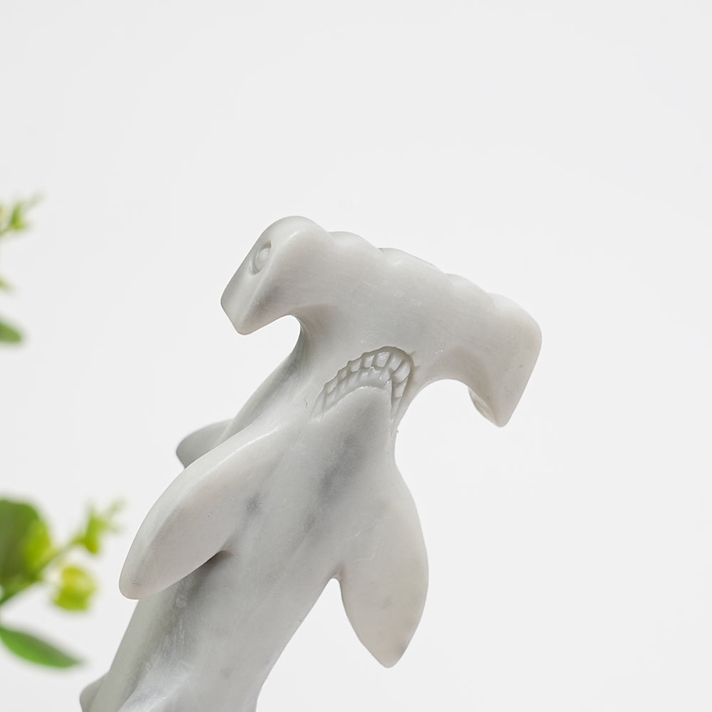 Natural Crystal Taiji Stone Hammerhead Shark Carving