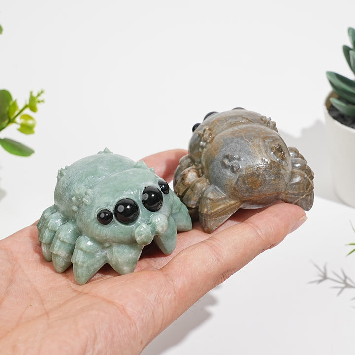 Natural Crystal Big-Eyed Spider Carving