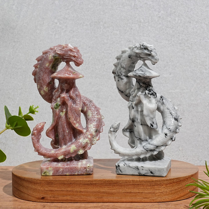 A Slightly Imperfect Natural Crystal Carving Guardian Dragon