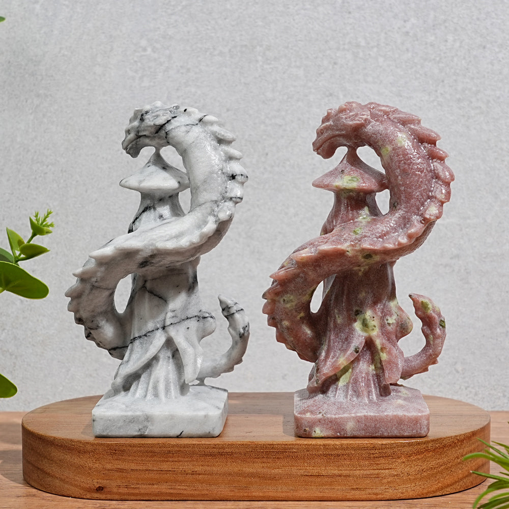 A Slightly Imperfect Natural Crystal Carving Guardian Dragon