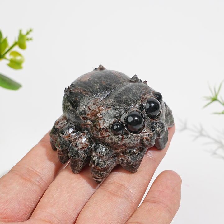 Natural Crystal Big-Eyed Spider Carving