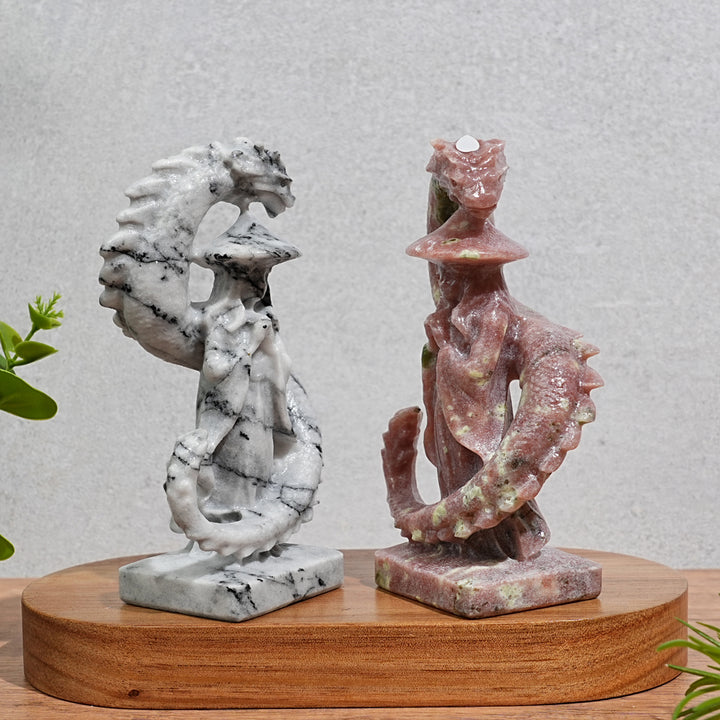A Slightly Imperfect Natural Crystal Carving Guardian Dragon