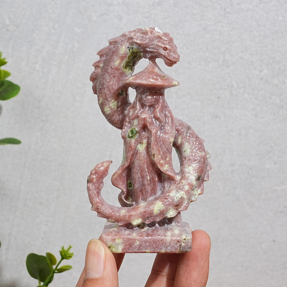 A Slightly Imperfect Natural Crystal Carving Guardian Dragon