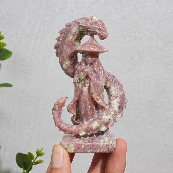 A Slightly Imperfect Natural Crystal Carving Guardian Dragon