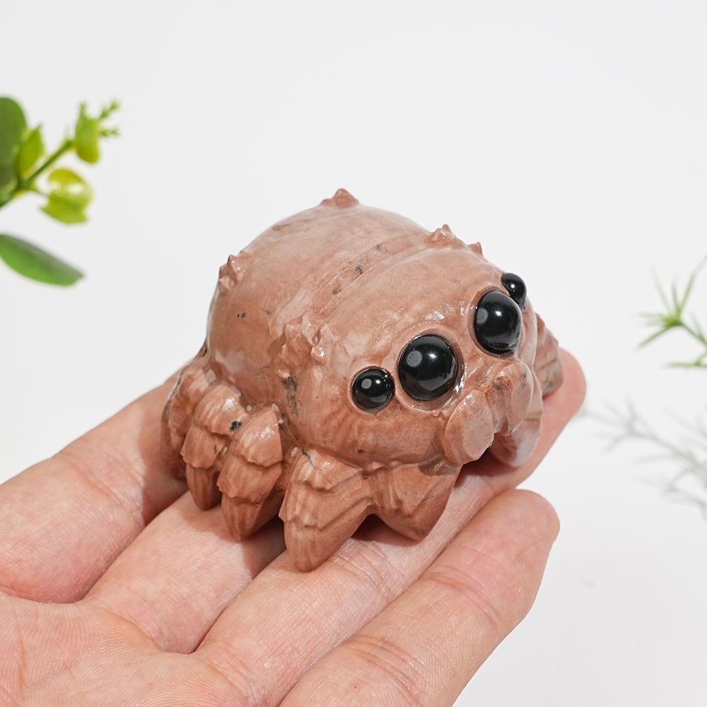 Natural Crystal Big-Eyed Spider Carving