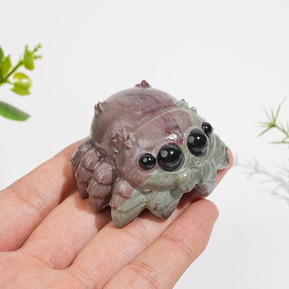 Natural Crystal Big-Eyed Spider Carving