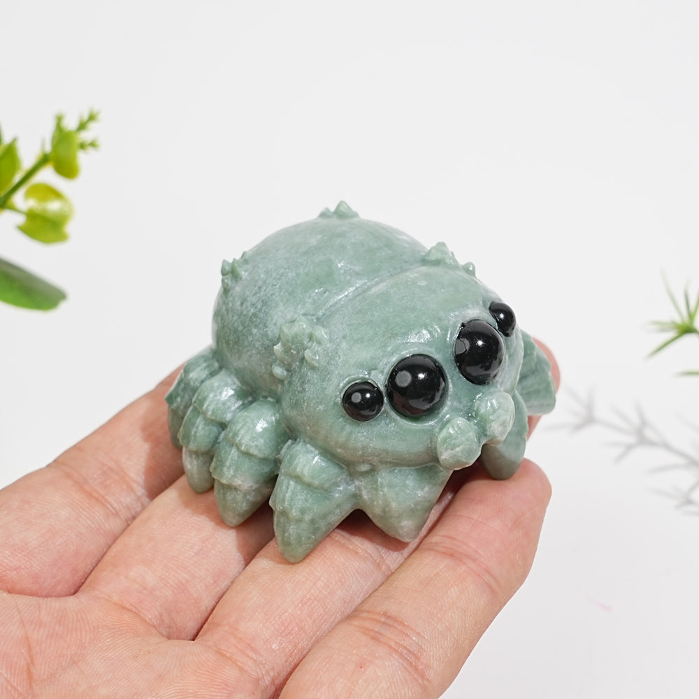 Natural Crystal Big-Eyed Spider Carving