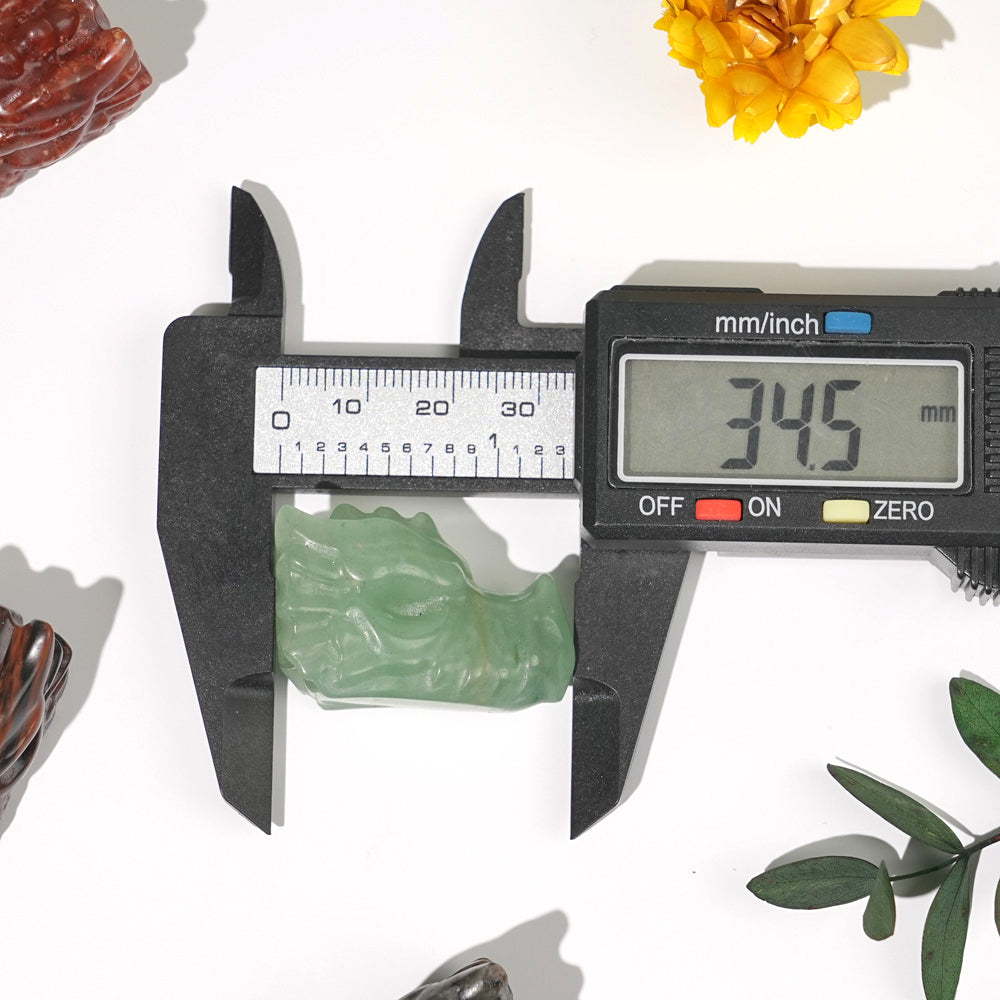 Natural Crystal Carving Mini Dragon Skull