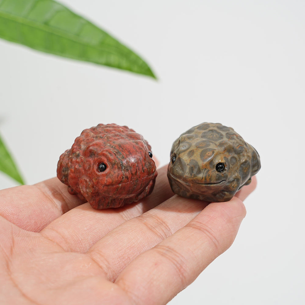 Natural Crystal Tiny Charming Toad Carving