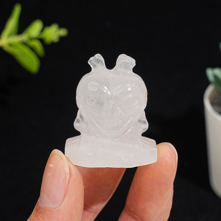 Natural Crystal Carving Heart Skull