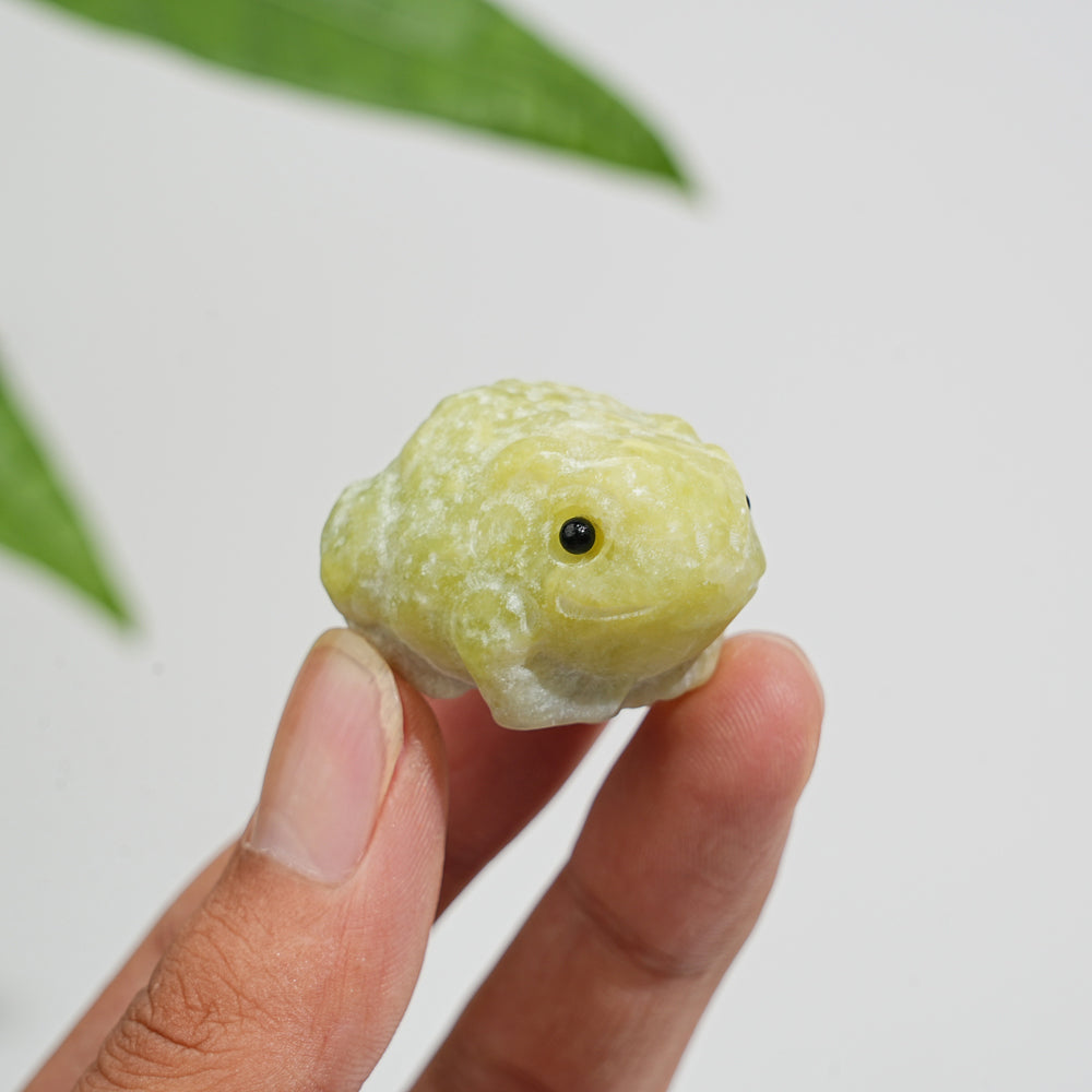 Natural Crystal Tiny Charming Toad Carving