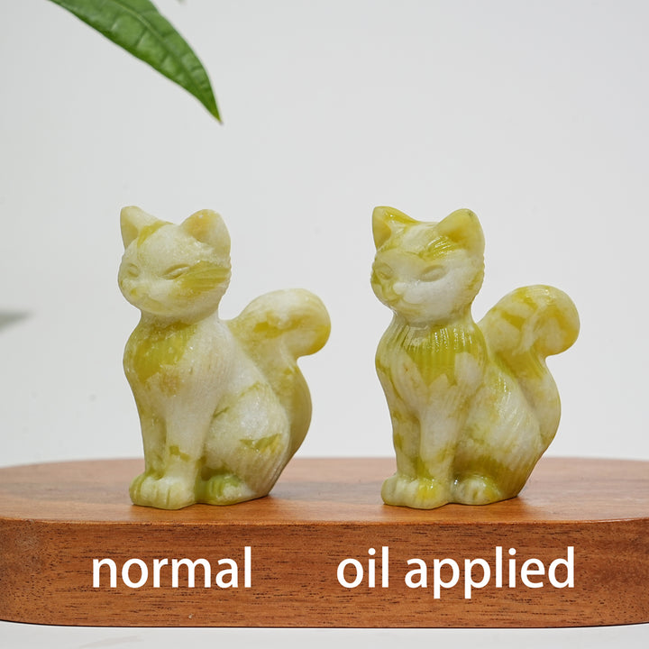 Natural Striped Cat Crystal Carving