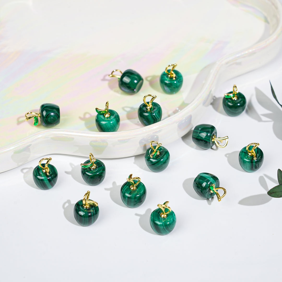 Exquisite Malachite Apple Ornament