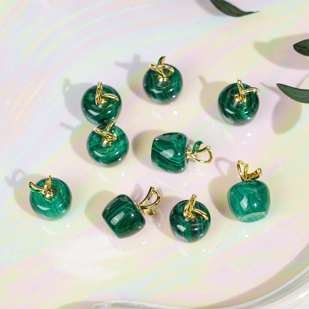 Exquisite Malachite Apple Ornament