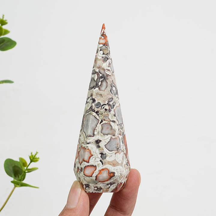 Unique,A Slightly Imperfect Natural Crystal Money Agate Diamond Tower