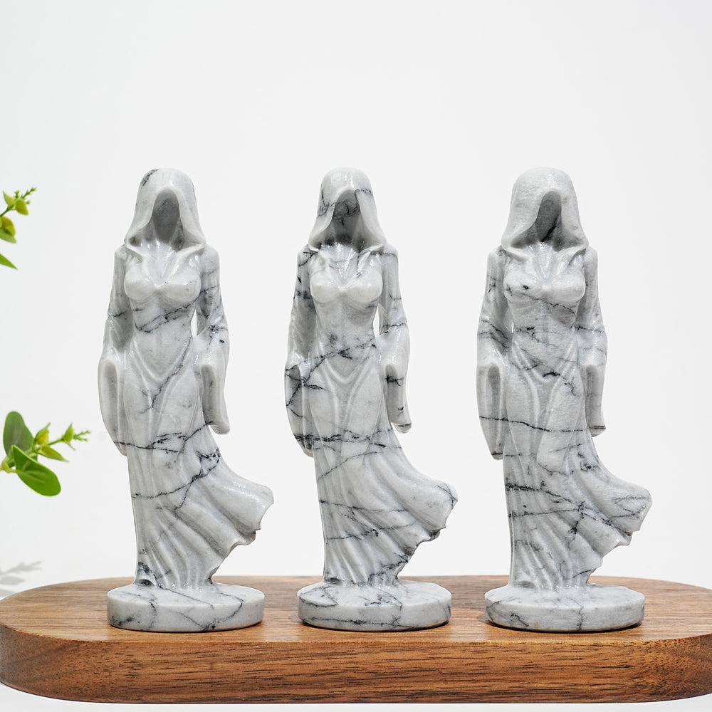 Natural Crystal Ghost Lady Carving