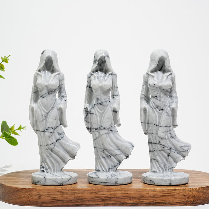 Natural Crystal Ghost Lady Carving