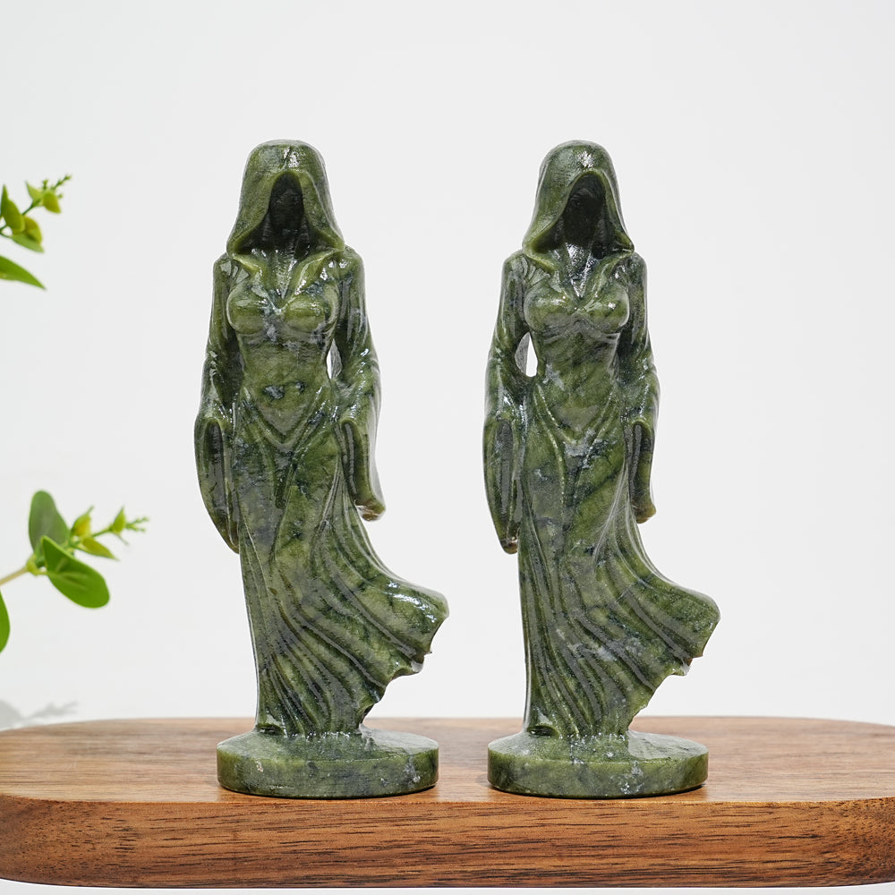 Natural Crystal Ghost Lady Carving